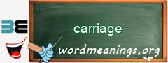 WordMeaning blackboard for carriage